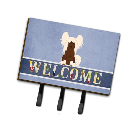 Carolines Treasures Chinese Crested Cream Welcome Leash or Key Holder BB5694TH68